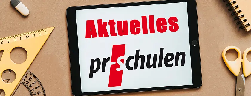 Tablet mir dem Text Aktuelles PR-Schulen